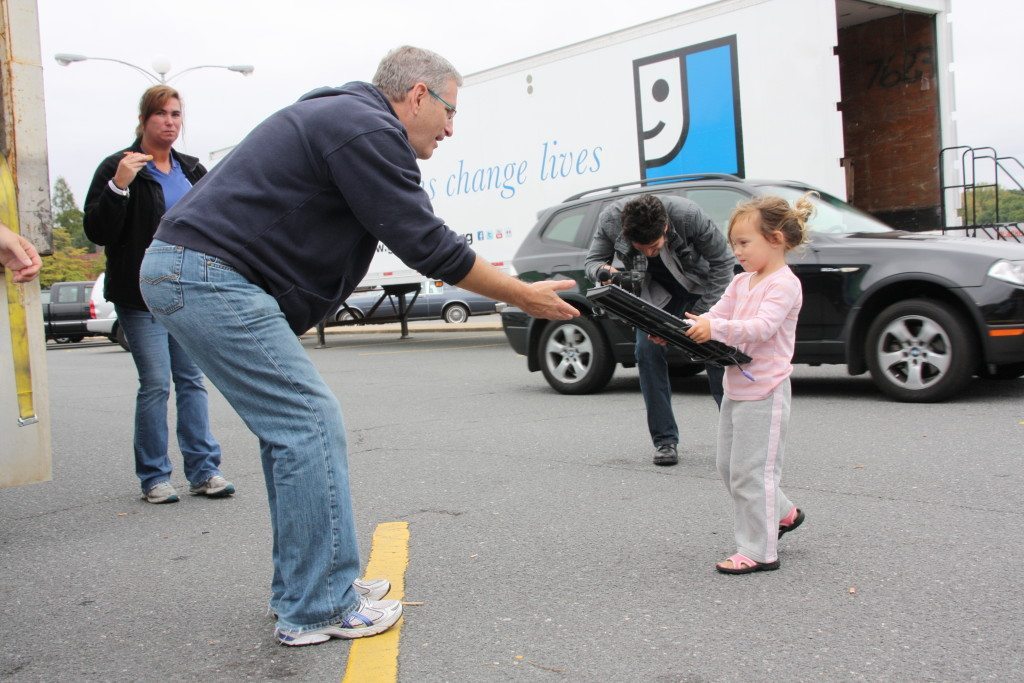 child donating