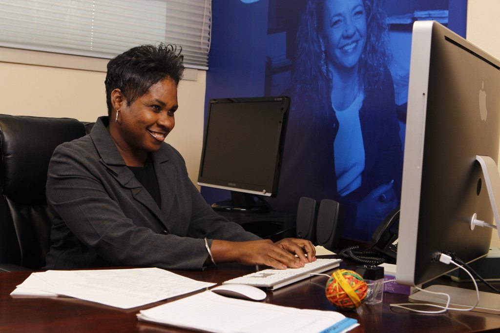 lady working on computer