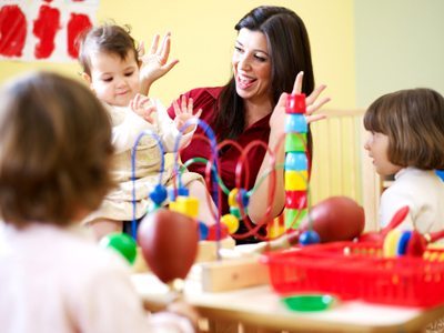 children in play area