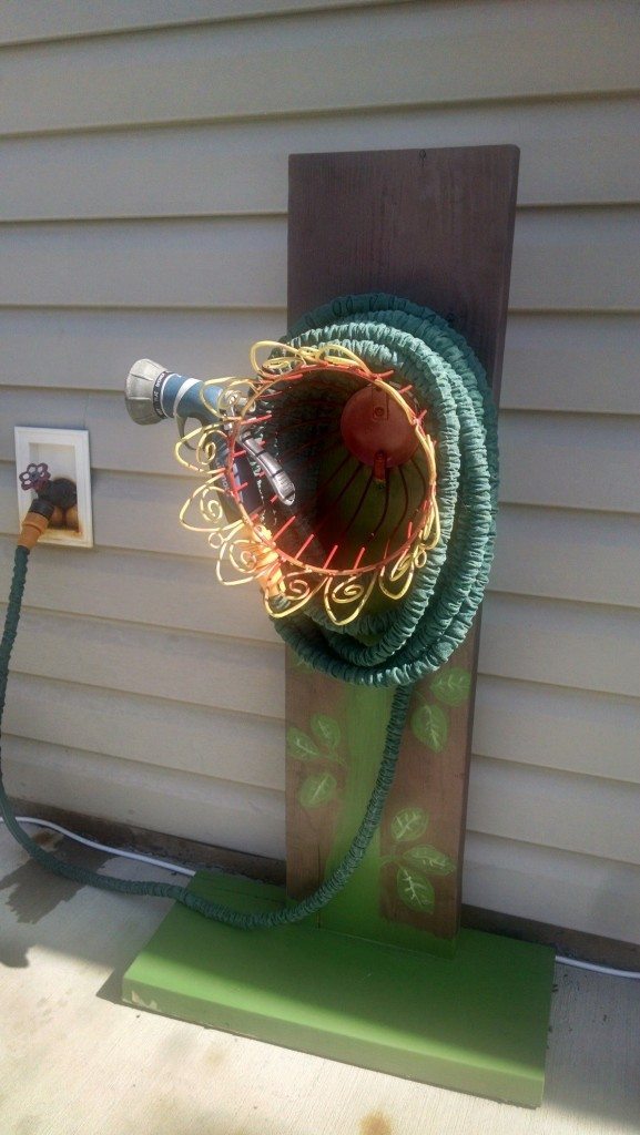 DIY garden hose hanger