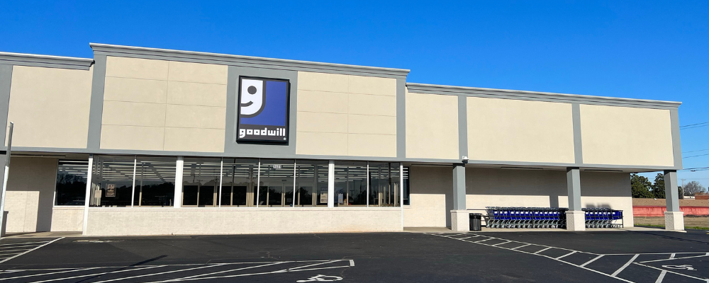 Exterior of Goodwill's retail store in Laurinburg, NC