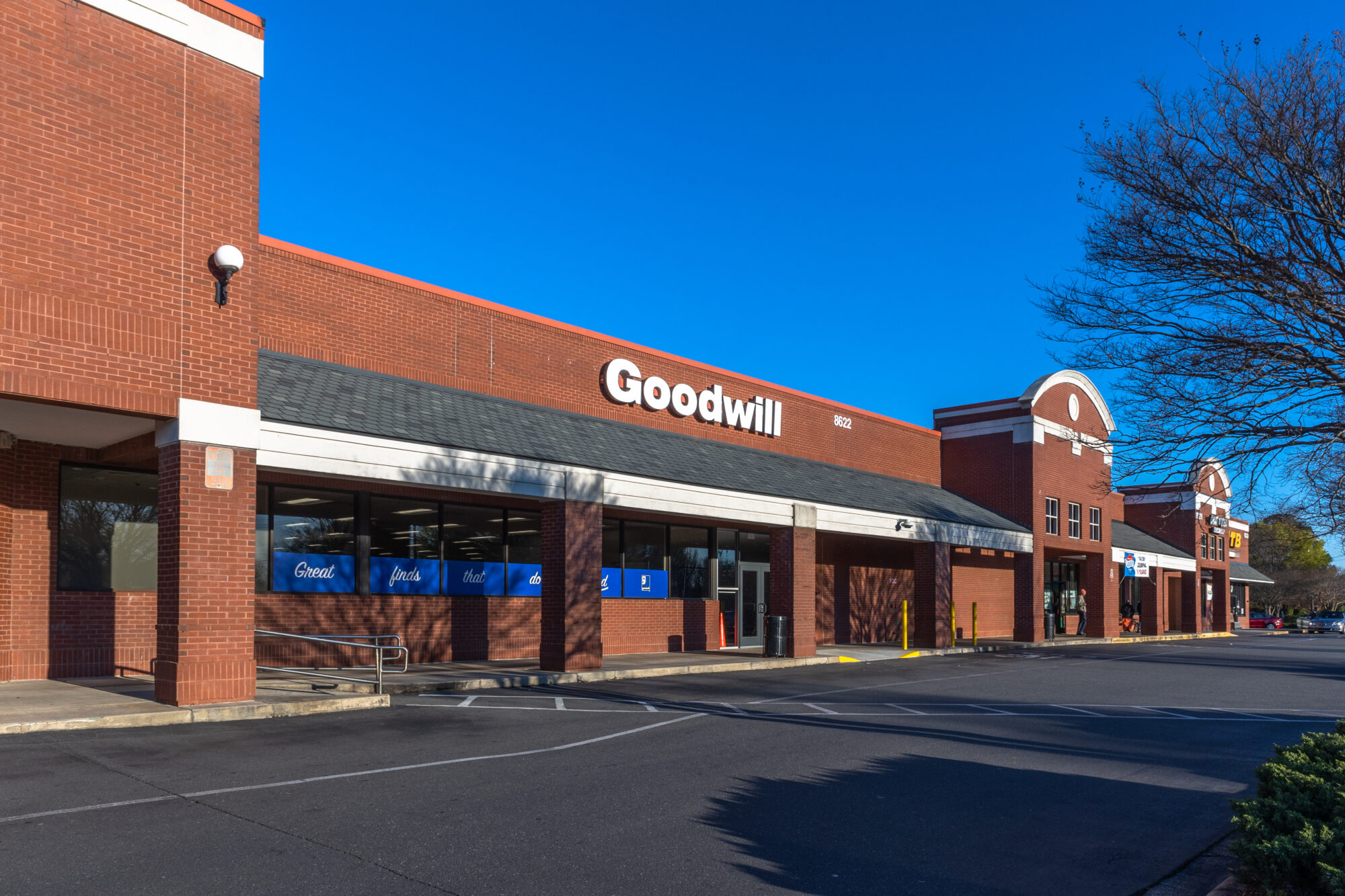 Goodwill store and donation center in East Ballantyne in Charlotte, NC.