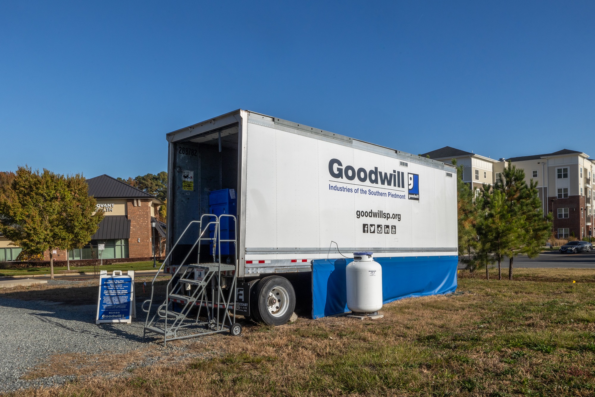 Goodwill's donation drop-off location on Hylas Lane in Huntersville, NC