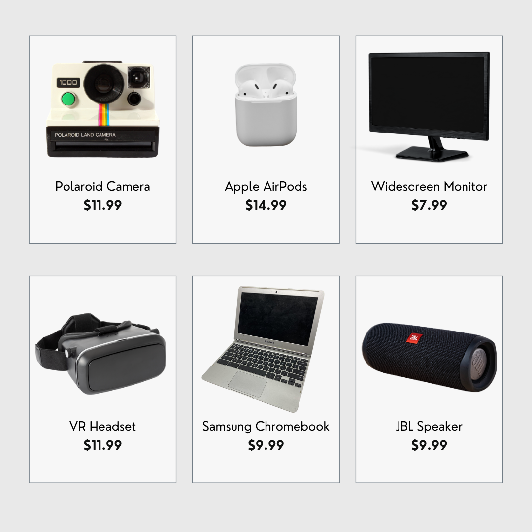Examples of technology you can find on Goodwill's online shopping platforms